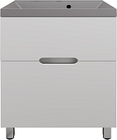 Style Line Тумба с кварцевой раковиной серый шелк раковиной Матис 60 белая матовая